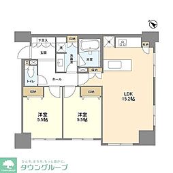 LaSante五反田 2LDKの間取図画像