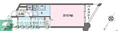 ドゥーエ学芸大学 ワンルームの間取図画像