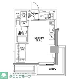 ザ・パークハビオ碑文谷 ワンルームの間取図画像