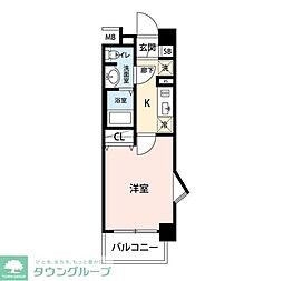 プレール中延 1Kの間取図画像