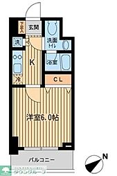 KDXレジデンス雪谷大塚 1Kの間取図画像