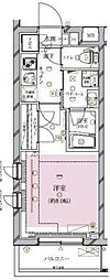 クレイシア目黒碑文谷 1Kの間取図画像