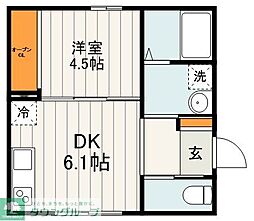 (仮称)目黒区目黒本町4丁目計画 1DKの間取図画像