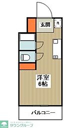 パステル相模原 3階1Kの間取り