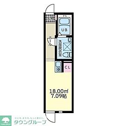 JR横浜線 淵野辺駅 徒歩10分の賃貸アパート 2階ワンルームの間取り