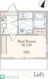 小田急小田原線 新百合ヶ丘駅 徒歩10分の賃貸アパート 3階1Kの間取り