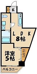 JR横浜線 相模原駅 徒歩10分の賃貸マンション 2階1LDKの間取り