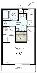 JR横浜線 相模原駅 徒歩10分の賃貸アパート 2階1Kの間取り