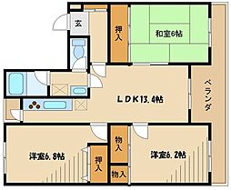 エスペラン相模大野 4階3LDKの間取り
