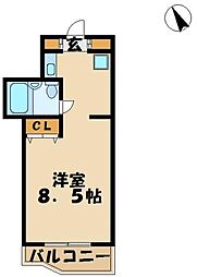 アルカディア相模原 3階ワンルームの間取り