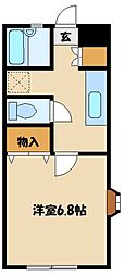 ハイツプルミエ 2階1Kの間取り