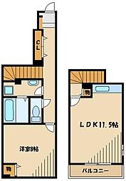 パーク　ウエスト 1階1LDKの間取り