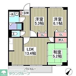 アスリートタウンKOIZUMI 4階3SDKの間取り