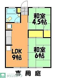 サンホワイトＣ−109 1階2LDKの間取り