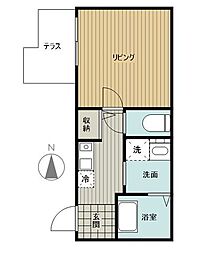 フルセイル古淵IV 1Kの間取図画像