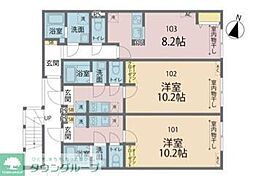 カインドネス町田IV ワンルームの間取図画像