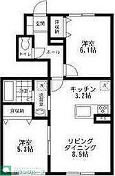 西鶴間KIガーデンズ壱番館 2LDKの間取図画像
