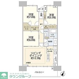 パークスクエア相模大野センタータワー 3LDKの間取図画像
