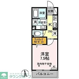 レフィナード 1Kの間取図画像