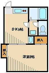 広田ハイツ・パート1 1DKの間取図画像