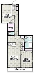 グレイス湘南2 1SLDKの間取図画像