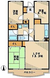 ベルドミール鶴川 3LDKの間取図画像