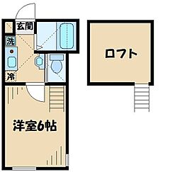 シティハイツ2 1Kの間取図画像