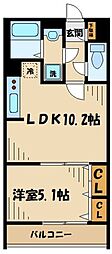 ハイハーバー 1LDKの間取図画像