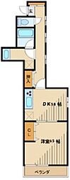 ヴェルヒルズ町田 1DKの間取図画像
