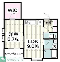フォレストレジデンス 1LDKの間取図画像