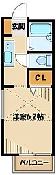 イーストフォレスト 1Kの間取図画像