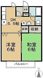 フローラA 1LDKの間取図画像