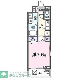 シンセリティ 1Kの間取図画像