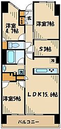 リビオタワー小田急相模原レジデンス 3SLDKの間取図画像