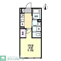 ベイルームグラン海老名 1Kの間取図画像