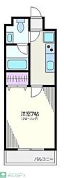 第5ベルビュー 1Kの間取図画像