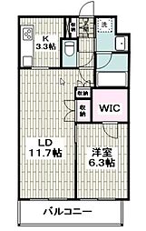 キュロコ玉川学園 1SLDKの間取図画像