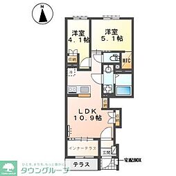Y.S  TERRACE2 2LDKの間取図画像