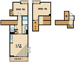 パークウエスト 2LDKの間取図画像