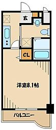 フォーラム共栄 1Kの間取図画像
