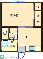 モリヤハイツ 1DKの間取図画像