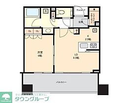 スカイフォレストレジデンス 7階1LDKの間取り