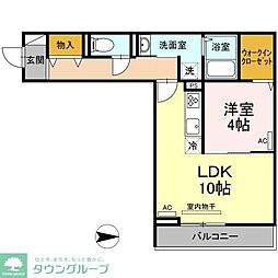 ロイジェント井荻C棟　C棟 2階1LDKの間取り