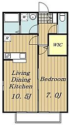 クレール上落合 1階1LDKの間取り
