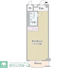 パークグレース新宿 6階ワンルームの間取り
