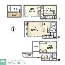 野方戸建 3LDKの間取り