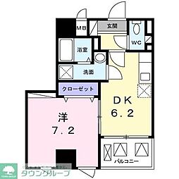 グラン　ヒルズ　西新宿 7階1DKの間取り