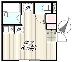 東京メトロ副都心線 池袋駅 徒歩11分の賃貸アパート 1階ワンルームの間取り