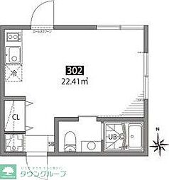グランエッグス四谷S 3階ワンルームの間取り