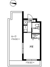 スカイコート高田馬場 1階ワンルームの間取り